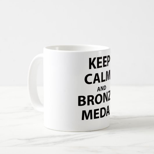 穏やかな、銅メダルを保って下さい コーヒーマグカップ (正面左)