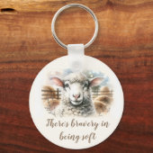 穏やかなEwe：柔らかい羊毛 キーホルダー (正面)