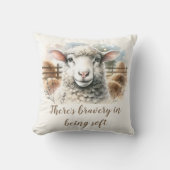 穏やかなEwe：柔らかい羊毛 クッション (正面)