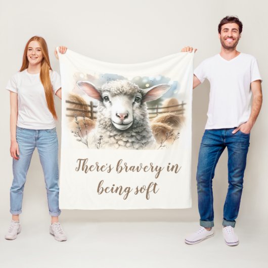 穏やかなEwe：柔らかい羊毛 フリースブランケット (インサイチュ)