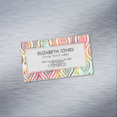 穏やかなGolorfulの東洋の水彩画パターン マグネット名刺 (インサイチュ)