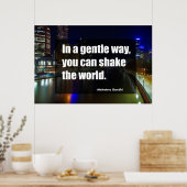 穏やかに世界を揺り動かすことができる ポスター (キッチン)