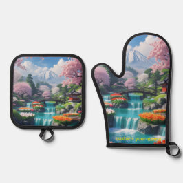 穏やかに料理を – 自然に癒される山の庭 鍋つかみ&鍋敷きセット