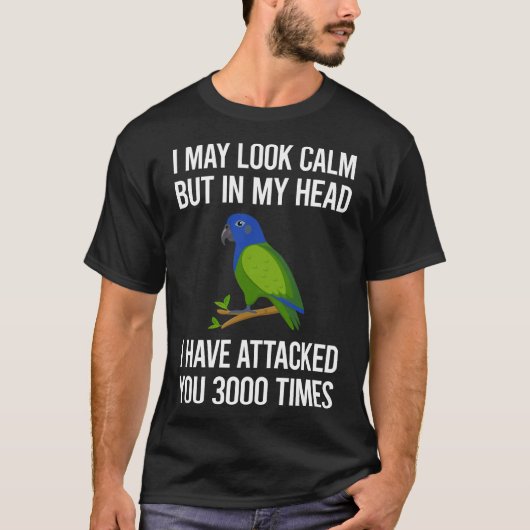 穏やかに見えるかもしれないオオボウシインコ 01 Tシャツ (正面)