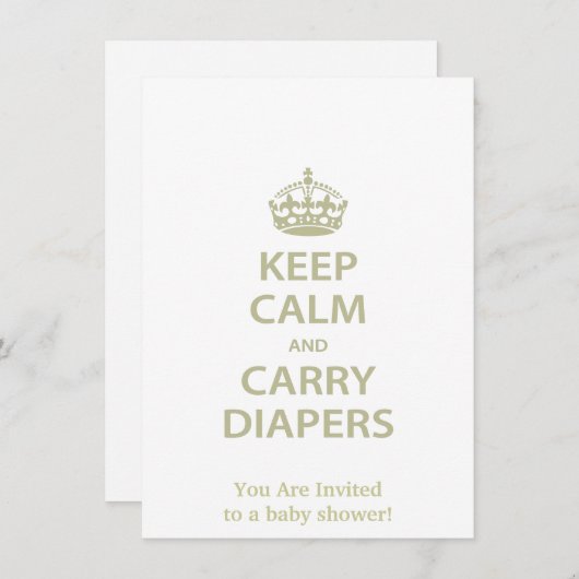 穏やか保ち、おむつを運んで下さい 招待状 (正面/裏面)