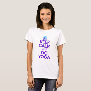 穏やか保ち、して下さいヨガ(女性)を Tシャツ