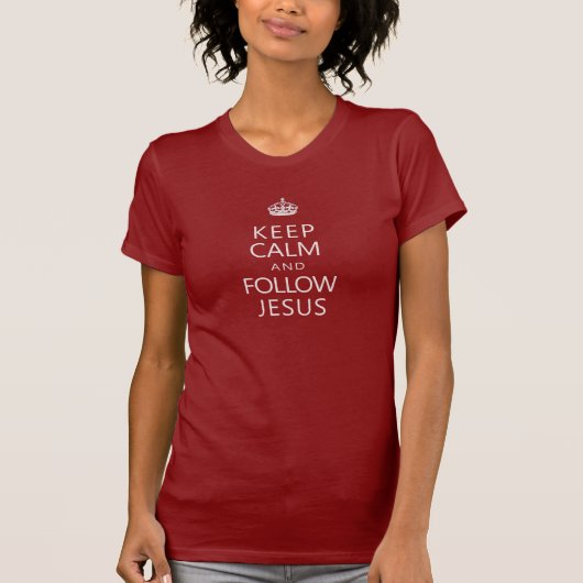 穏やか保ち、イエス・キリストを後を追って下さい Tシャツ (正面)