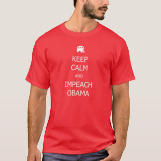 穏やか保ち、オバマを弾劾して下さい Tシャツ