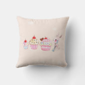 穏やか保ち、カップケーキを食べて下さい クッション (裏面)