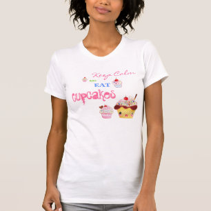 穏やか保ち、カップケーキを食べて下さい Tシャツ