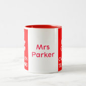 穏やか保ち、ギフトのマグを教えることを続けていって下さい ツートーンマグカップ (中央)