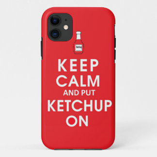 穏やか保ち、ケチャップのおもしろいな食糧ホットドッグのhambuを置いて下さい iPhone 11 ケース