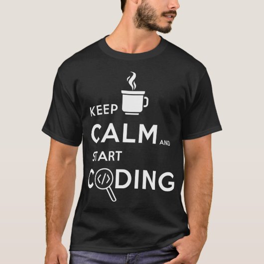 穏やか保ち、コードし始めて下さい Tシャツ (正面)
