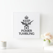 穏やか保ち、タンブリングに動力を与えて下さい スクエア壁時計 (ホーム)