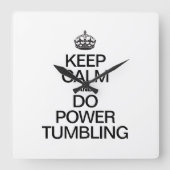 穏やか保ち、タンブリングに動力を与えて下さい スクエア壁時計 (正面)