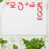 穏やか保ち、ナスを食べて下さい キッチンタオル (折り畳み)