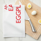 穏やか保ち、ナスを食べて下さい キッチンタオル (四つ折り)