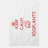 穏やか保ち、ナスを食べて下さい キッチンタオル (縦)