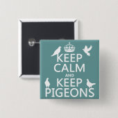 穏やか保ち、ハト-すべての色--を飼って下さい 缶バッジ (正面&裏面)