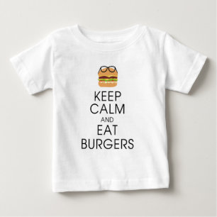 穏やか保ち、ハンバーガーを食べて下さい ベビーTシャツ