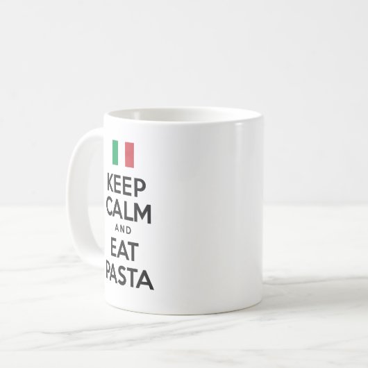 穏やか保ち、パスタのマグを食べて下さい コーヒーマグカップ (正面左)