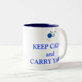 穏やか保ち、ヤーンを運んで下さい ツートーンマグカップ (正面右)