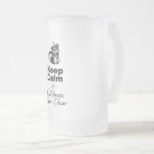 穏やか保ち、ラム年2015年を祝って下さい フロストグラスビールジョッキ (正面右)