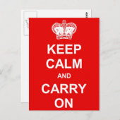 穏やか保ち、レトロの郵便はがき-赤--を続けていって下さい ポストカード (正面/裏面)