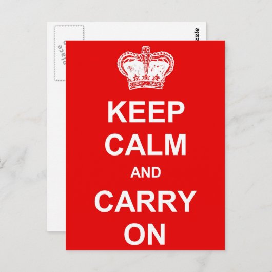 穏やか保ち、レトロの郵便はがき-赤--を続けていって下さい ポストカード (正面/裏面)