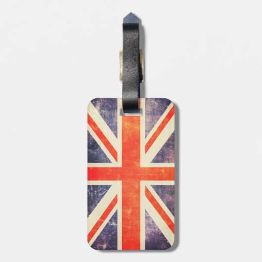 穏やか保ち、ヴィンテージの英国国旗の旗を続けていって下さい ラゲッジタグ (裏面縦)