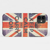 穏やか保ち、ヴィンテージの英国国旗の旗を続けていって下さい Case-Mate iPhoneケース (裏面(横))