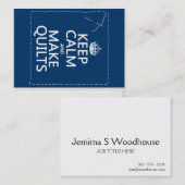 穏やか保ち、作って下さいキルト(すべての色)を 名刺 (正面/裏面)