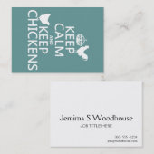 穏やか保ち、保って下さい鶏(どの背景色でも)を 名刺 (正面/裏面)