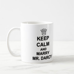 穏やか保ち、氏を結婚して下さいDarcy -黒い文字 コーヒーマグカップ