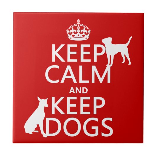 穏やか保ち、犬-すべての色--を飼って下さい タイル (正面)