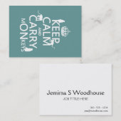 穏やか保ち、猿-すべての色--を運んで下さい 名刺 (正面/裏面)