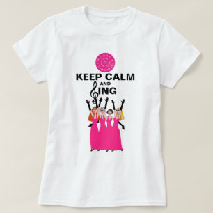 穏やか保ち、理髪店の女性にピンクを歌って下さい Tシャツ