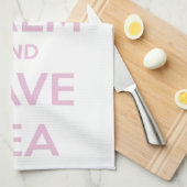 穏やか保ち、白の茶ピンクを持って下さい キッチンタオル (四つ折り)