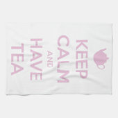 穏やか保ち、白の茶ピンクを持って下さい キッチンタオル (横)