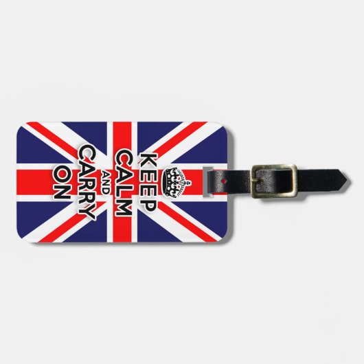 穏やか保ち、英国国旗の旗を続けていって下さい ラゲッジタグ (正面横)