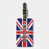 穏やか保ち、英国国旗の旗を続けていって下さい ラゲッジタグ (正面縦)