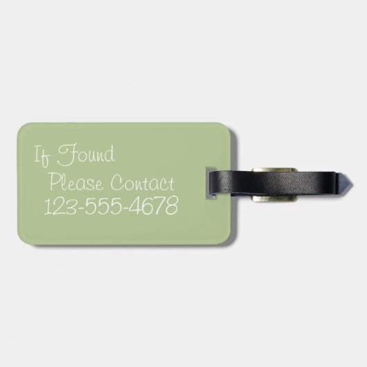 穏やか保ち、茶セージグリーンを持って下さい ラゲッジタグ (裏面横)