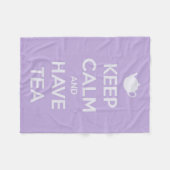 穏やか保ち、茶ラベンダーおよび白を持って下さい フリースブランケット (正面(横))