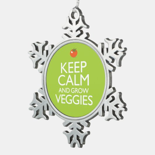 穏やか保ち、野菜を育てて下さい スノーフレークピューターオーナメント (右)