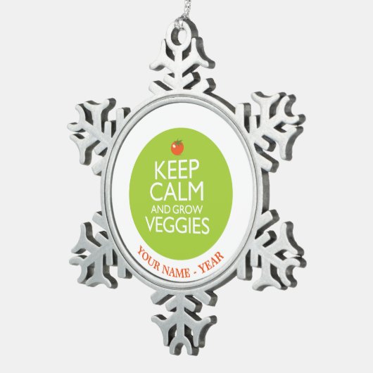 穏やか保ち、野菜2を育てて下さい スノーフレークピューターオーナメント (右)