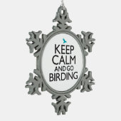 穏やか保ち、野鳥観察行って下さい スノーフレークピューターオーナメント (左)