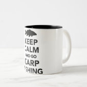 "穏やか保ち、魚釣りコイの"のマグ行って下さい ツートーンマグカップ (正面右)