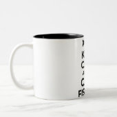 "穏やか保ち、魚釣りコイの"のマグ行って下さい ツートーンマグカップ (左)