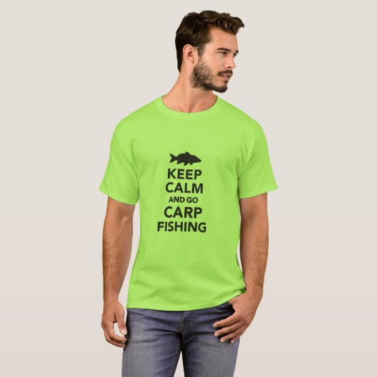 "穏やか保ち、魚釣りコイの"のTシャツ行って下さい Tシャツ (正面フル)