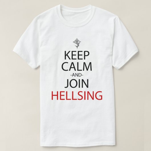 穏やか保ち、Hellsingの日本製アニメのマンガのワイシャツを結合して下さい Tシャツ (デザイン正面)